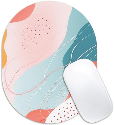 Oval Mouse Pad 6x8in Non-Slip for Laptop,Boho Lines
