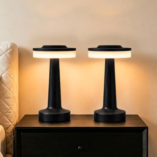 LED Portable Cordless Rechargeable Table Lamp,Black