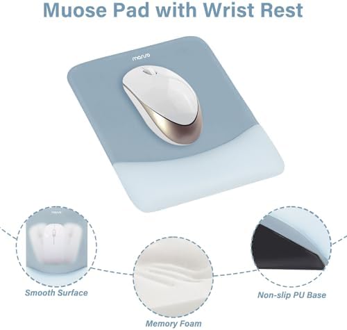 MOSISO Wrist Rest Support Mouse Pad & Keyboard Set, Aquamarine