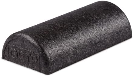 OPTP AXIS Firm Density Foam Roller – Half-Round, Black, 12" X 3"