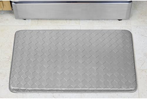 Chef Gear Diamond Weave Non-Skid Comfort Mat, Silver, 18 by 30-Inch