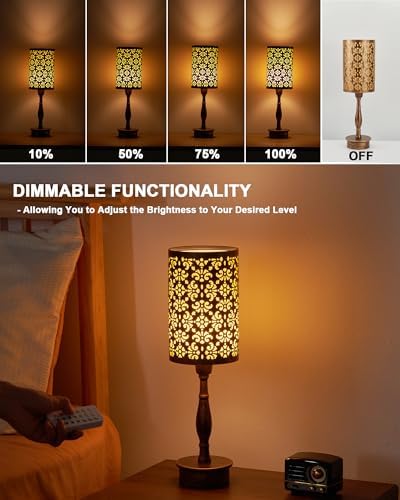 UMEXUS Vintage Cordless Table Lamp Rechargeable Battery Operated, Remote