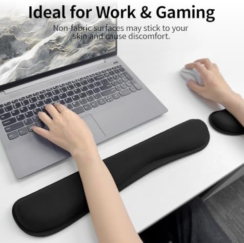 Bloss 2 Black Wrist Rest for Mouse & Keyboard, Ergonomic Wrist Support