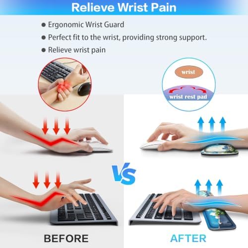 Desk Mat, Large Gaming Mouse Pad with Wrist Rest, 4in1 XXL Mousepad+Keyboard Wrist Rest+Mouse Pad Wrist Support+Cup Coaster Set Ergonomic Computer Desk Arm Wrist for Decor Home Office Women