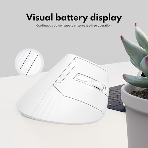 Uineer Ergonomic Vertical Mouse, 2.4G Wireless Mouse, Rechargeable, 4-DPI