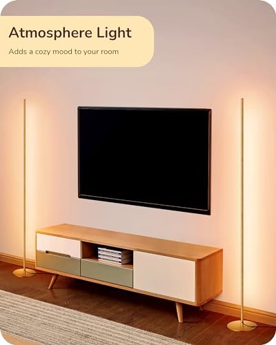 EDISHINE 59.84" Floor Lamps for Living Room, 3000K & Stepless Dimmable,Gold