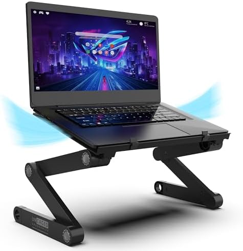 Uncaged Ergonomics WorkEZ Adjustable Laptop Stand for Desk and Bed, Black