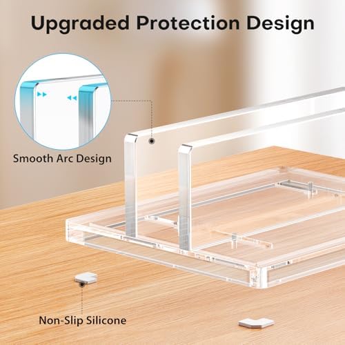 OMOTON Vertical Laptop Stand, Acrylic Single Holder for MacBook Gaming