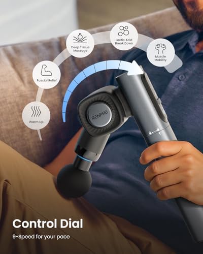 RENPHO Foldable 2-in-1 Massage Gun with Extendable Handle, 0-90° Angle