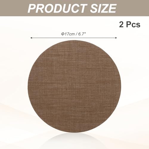 MECCANIXITY 6.7" Round Lampshade Diffuser, Anti-glare Lamp Shade Diffuser Fabric Lamp Cover for Desk Table Light Downlight Spotlight, Coffee Color 2pcs