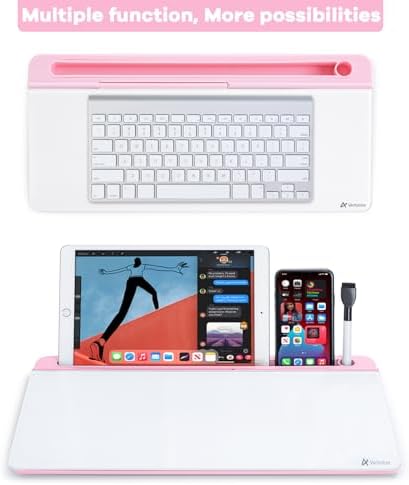 Varhomax Glass Desk Whiteboard with Storage, Desktop Organizer