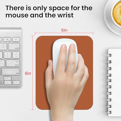 Small Mouse Pad 6 x 8 Inch, Horizontal and Vertical Flexible use. Great for Traveling, Wireless laptops, Keyboard Trays, Offices, etc. (Brown)