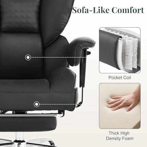 Big and Tall Office Chair 400 LBS, for Adults, Home Office