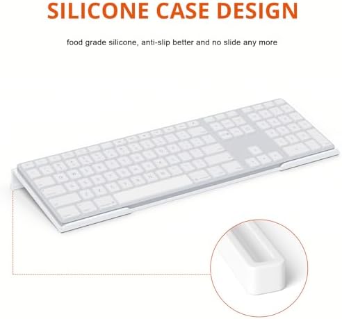 Richboom Acrylic Tilted Computer Keyboard Holder for Easy Ergonomic Typing, Keyboard Stand for Office Desk, Home, School, White