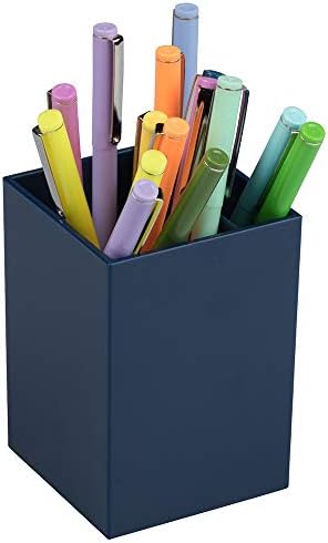 JAM PAPER Plastic Pen Holder - Navy Blue - Desktop Pencil Cup Sold Individually