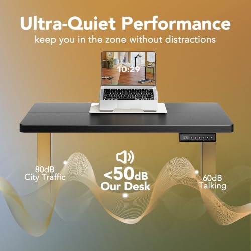 HUANUO 48x24 Inch Electric Standing Desk, Height Adjustable