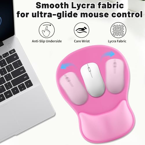 Ergonomic Mouse Pad with Wrist Rest - Gel Wrist Support Mousepad with Non-Slip PU Base for Computer, Laptop, Office & Home