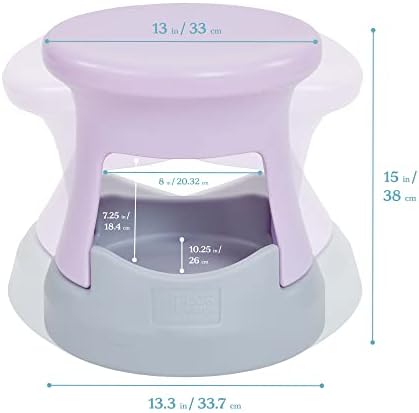 ECR4Kids Active Storage Wobble Stool, 15in Seat Height, Childrens Furniture, Light Purple/Light Grey