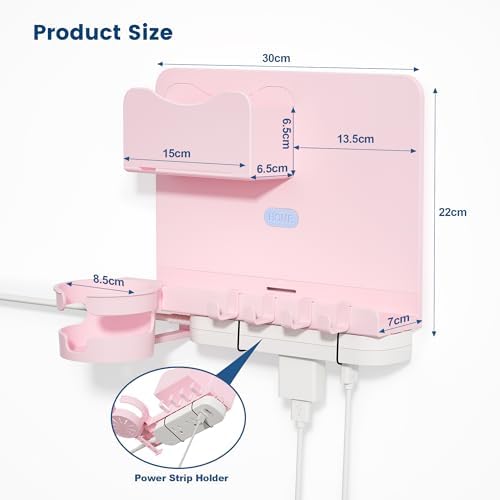 Floating Shelves for Bedside Shelf Accessories Organizer, Wall Mount Shelf Stick On, Cute Room Decor Aesthetic, Girls Room Decor, Cool Stuff for Bedroom Storage and Organization (Pink)