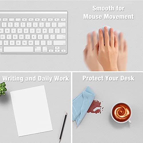 Hsurbtra Desk Pad, 35.5" x 17" PU Leather Desk Mat, XXL Extended Mouse Pad, Waterproof Desktop Blotter Protector, Non-Slip Ultra Thin Large Laptop Keyboard Writing Mat for Office Home, Gray