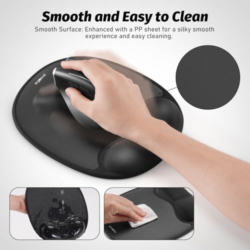 Mouse Pad with Memory Foam Wrist Rest for Vertical Mouse