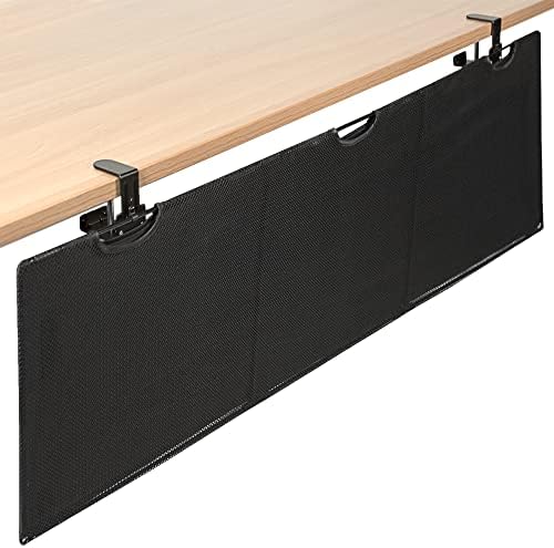 VIVO Black Clamp-on 60 inch Desk Cable Management Sleeve, DESK-SKIRT-60P