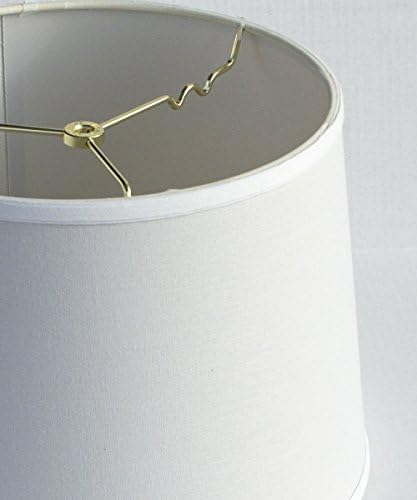 12x14x10 White Linen Drum Lampshade with Brass Spider fitter - Perfect for table and Desk lamps - Medium, White