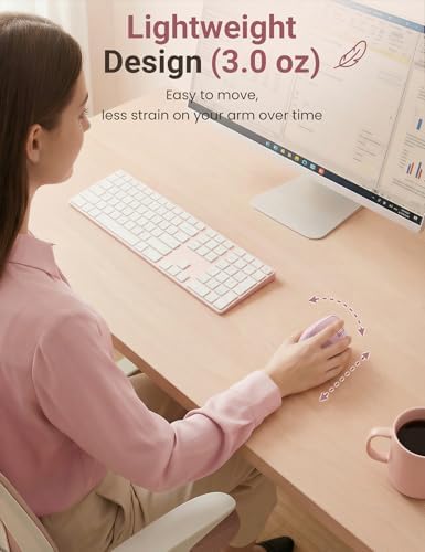Ergonomic Vertical Wireless Mouse, 57°, Small/Medium Hands, Pink