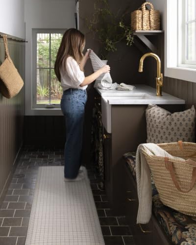 House of Noa Nama Standing Mat – Anti-Fatigue Cushioned Kitchen Mats for Floor | Ergonomic Bounce-Back Foam Kitchen Mats | Anti-Fatigue Mats for Kitchen & Standing | Axel Pewter | 22" x 72"