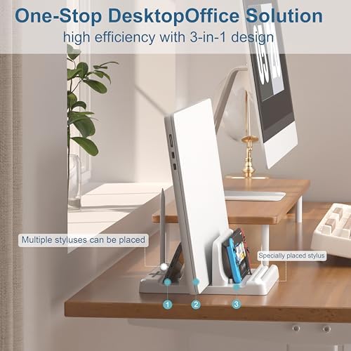 Vertical Laptop Stand, Adjustable 3 in 1 ABS