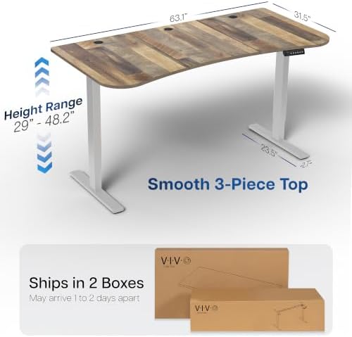 VIVO Reclaimed Wood 63 x 32 in Standing Desk, DESK-KIT-1G1P