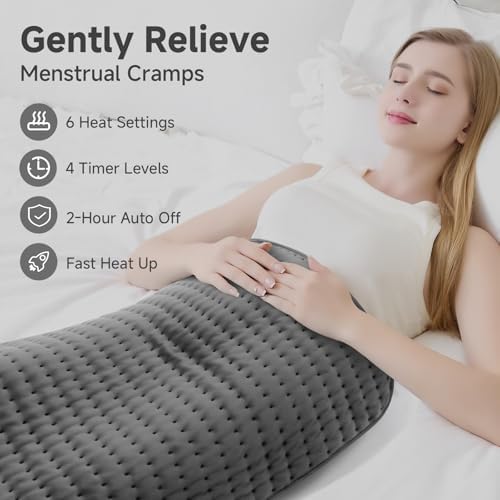 XXL Heating Pad for Back Pain Relief, Women Men Christmas Birthday Gifts