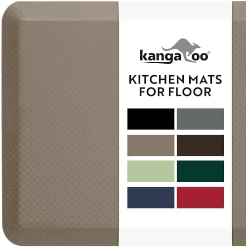 KANGAROO Cushioned Anti Fatigue Kitchen Mats for Floor, 24x70 Beige