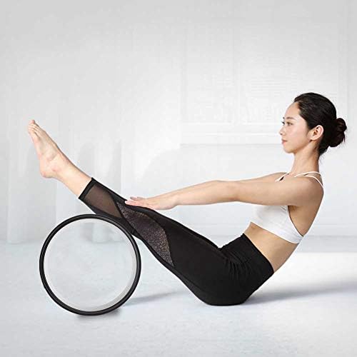 GLOGLOW Back Pain Relief Yoga Wheel, 5mm Thick PU Rubber