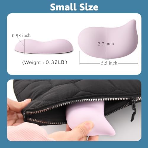 Ergonomic Mouse Wrist Rest Pad, Small Gel Mouse Keyboard Support Cushion Non-Slip Base, for Easy Typing and Wrist Pain Relief Office Computer, Laptop, PC Gaming (Pink)