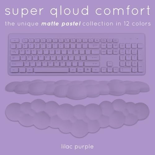 Purple Cloud Keyboard Wrist Rest – Create-ables Qloud Purple Wrist Rest for Computer Keyboard and Mouse, Ergonomic Memory Foam Wrist Pad with Non-Slip Base, Includes Cloud Mouse Pad