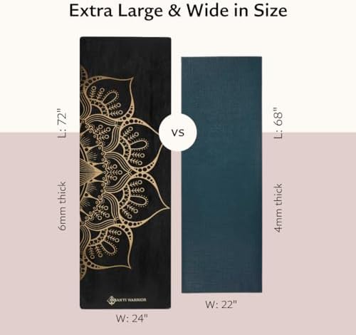 Shakti Warrior TPE Yoga Mat (72 inch x 24 inch x 6mm Thick)