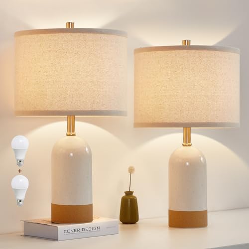 GyroVu Table Lamps Set of 2, Bedside Table Lamp for Bedroom Living Room