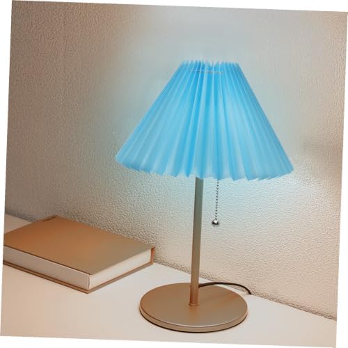 Ipetboom Pleated Cloth Lampshade for Table Lamp Stylish Home Decor Accessory Soft Warm Light Filter Suitable for Bedside and Desk Blue Color
