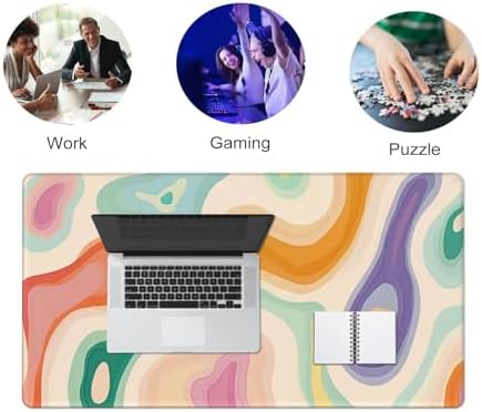 Abstract Aesthetic Desk Mat Desktop,Gaming Mouse Pad Long Cute Desk Pads