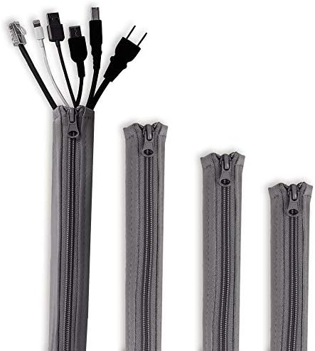 StangH Cable Management Sleeve Organizer Kit, 19 Inch, 4 Pieces -Grey