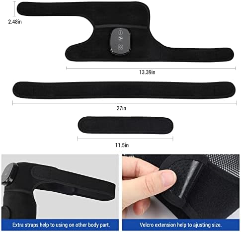Cordless Electric Heated Knee Massager, 3-in-1 Heated Knee Massager with Heat for Knee Elbow Shoulder Wrap with 3 Vibration & Heating Modes (2 Pack)
