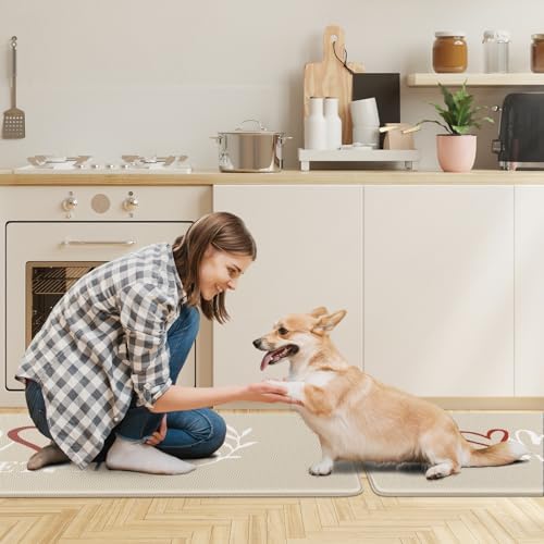 HappyTrends Kitchen Mat for Floor, 2PCS Anti-Fatigue Kitchen Rugs