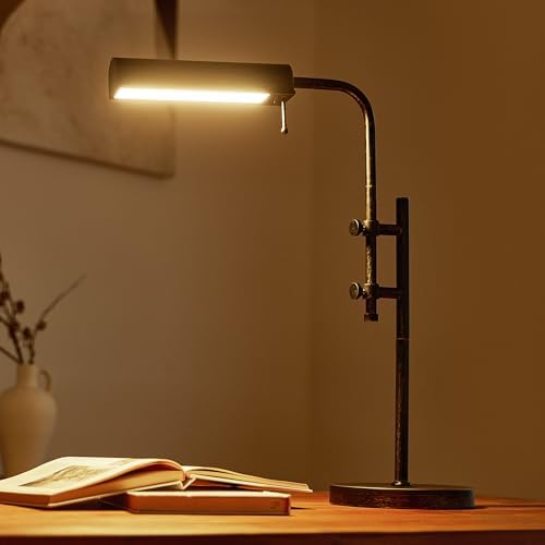 VONLUCE Industrial Table Lamp, Adjustable LED Desk Lamp for Home Office