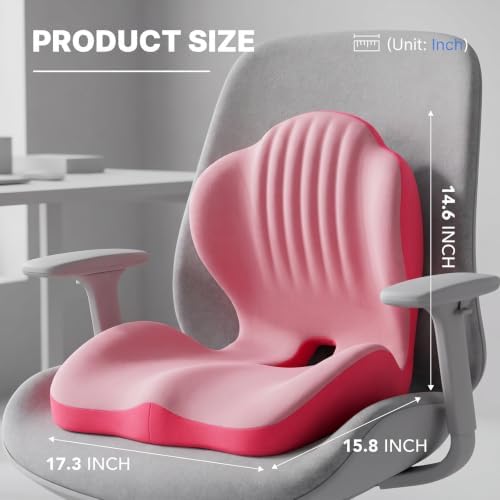 Ergonomic Memory Foam Seat Cushion with Back Support