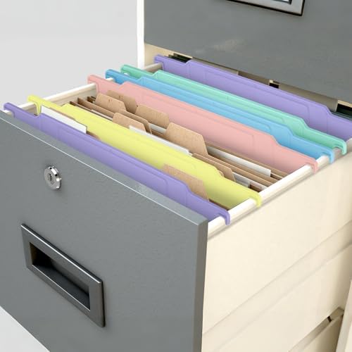 Watersay 12 Pack File Cabinet Dividers 11 x 6 in, Pastel Color