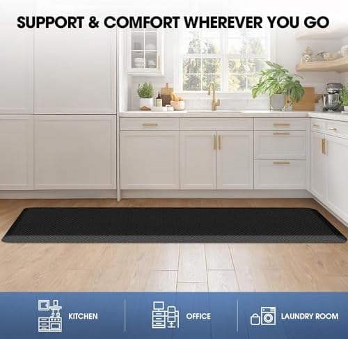 Anti-Fatigue Kitchen Mats for Floor Standing and Comfort Desk Mats 17"x60"