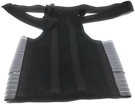 OTC Medical Posture Brace with Rigid Stays, Spinal Curve, Back Lumbar and Neck Support, Large, Black