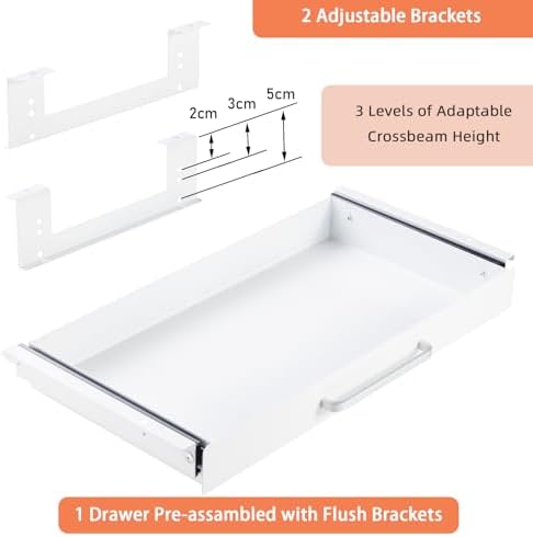 Under Desk Drawer Organizer 21", Large Desk Pencil Storage Drawer