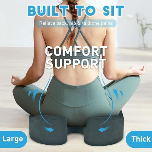 BlissTrends Extra Thick Seat Cushion for Office Chair & Car Seat, DarkGreen